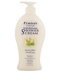[1000ml] FRUISER Double Moisturising Shower Cream Goat's Milk with Milk Bath & Pearl Powder